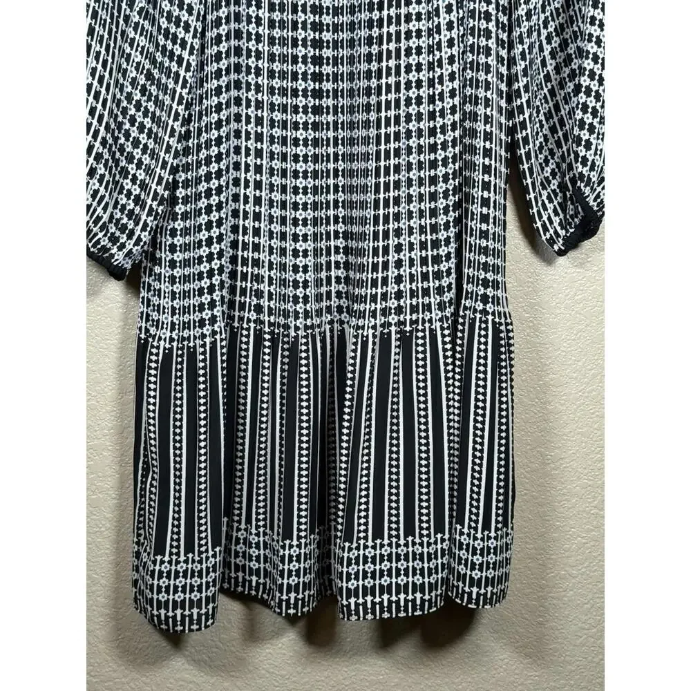 Max Studio Women Dress Size M Geometric 3/4 Sleeve Relax Fit Career Office - Picture 9 of 9
